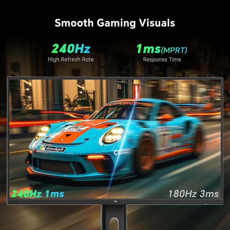 KTC 27" 1080P FHD 240Hz Gaming Monitor, Fast IPS Computer Monitor with Adaptive Sync, HDR10, Height Pivot Tilt Adjustable, Vesa Mount, HDMI/DP/USB, H27F7