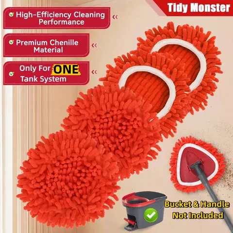 Chenille Duster Replacement Heads for O-Cedar 2025 Unique Design Heads Turn Mop into Long-Handle Duster Dry Cleaning Trap Bucket & Handle Not included