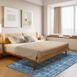 【GARVEE】Oriental Traditional and Runner Rugs - Non-Slip, Washable, Low-Pile Vintage Style Carpets, Stain Resistant, Suitable for Bedroom, Living Room, Office, Hallway, Kitchen