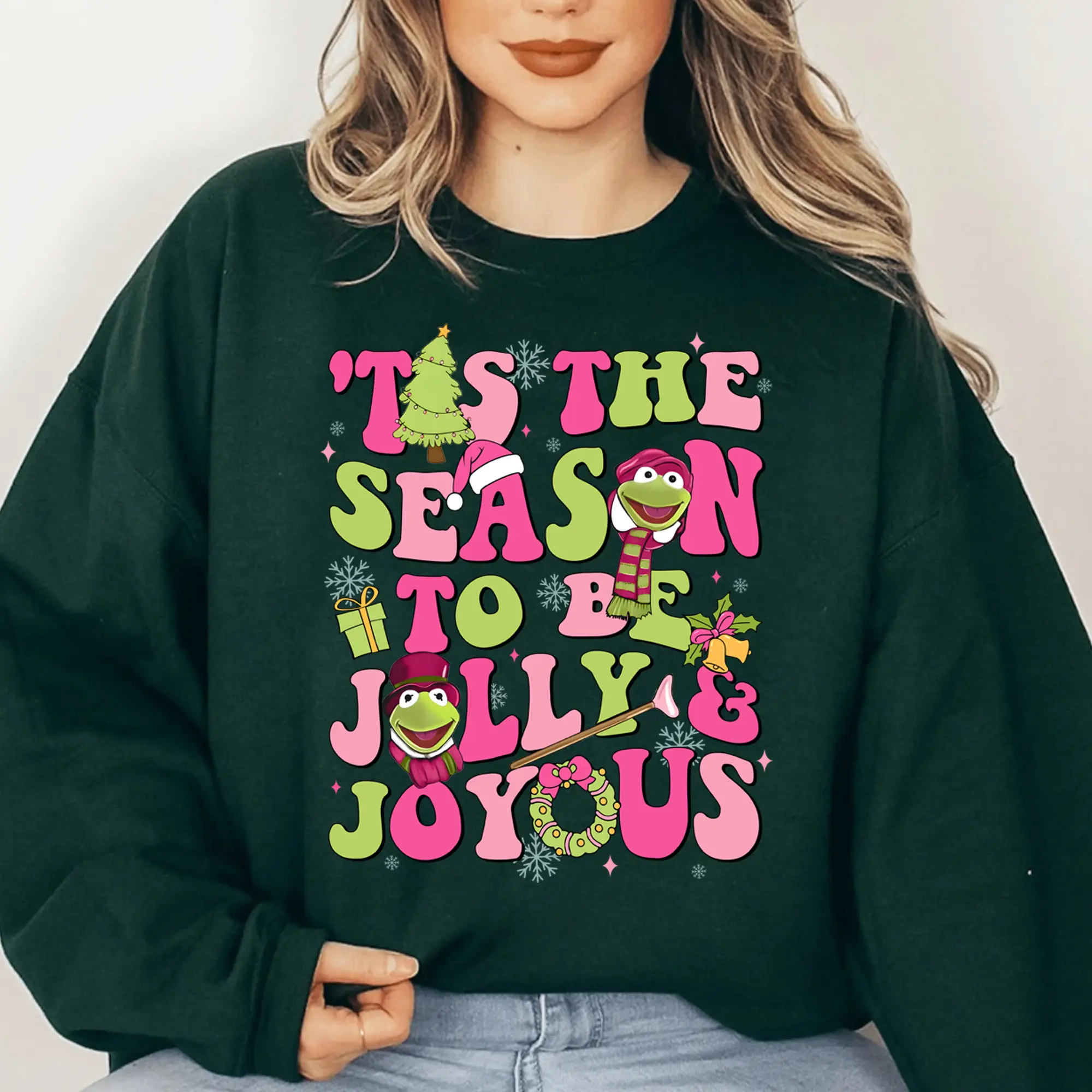 Tiny Tim Kermit Shirt, Tis The Season To Be Jolly And Joyous Shirt, Muppet Christmas Carol Sweatshirt, Christmas Gift For Lovers