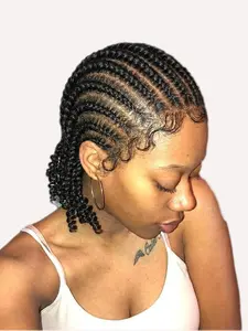 1B Black Short Cornrow Box Braided Wigs Curly End Blonde Twist Synthetic Full Lace Wigs Knotless Full Hand Tied Braids for Women #TikTokShopStockUp##tiktokshopmothersday