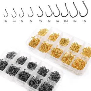 Mixed Size Fishing Hook, 100pcs/500pcs High Carbon Steel Fishing Hook, Fishing Accessories for Outdoor, Outdoor Fishing Accessories, Fishing Supplies
