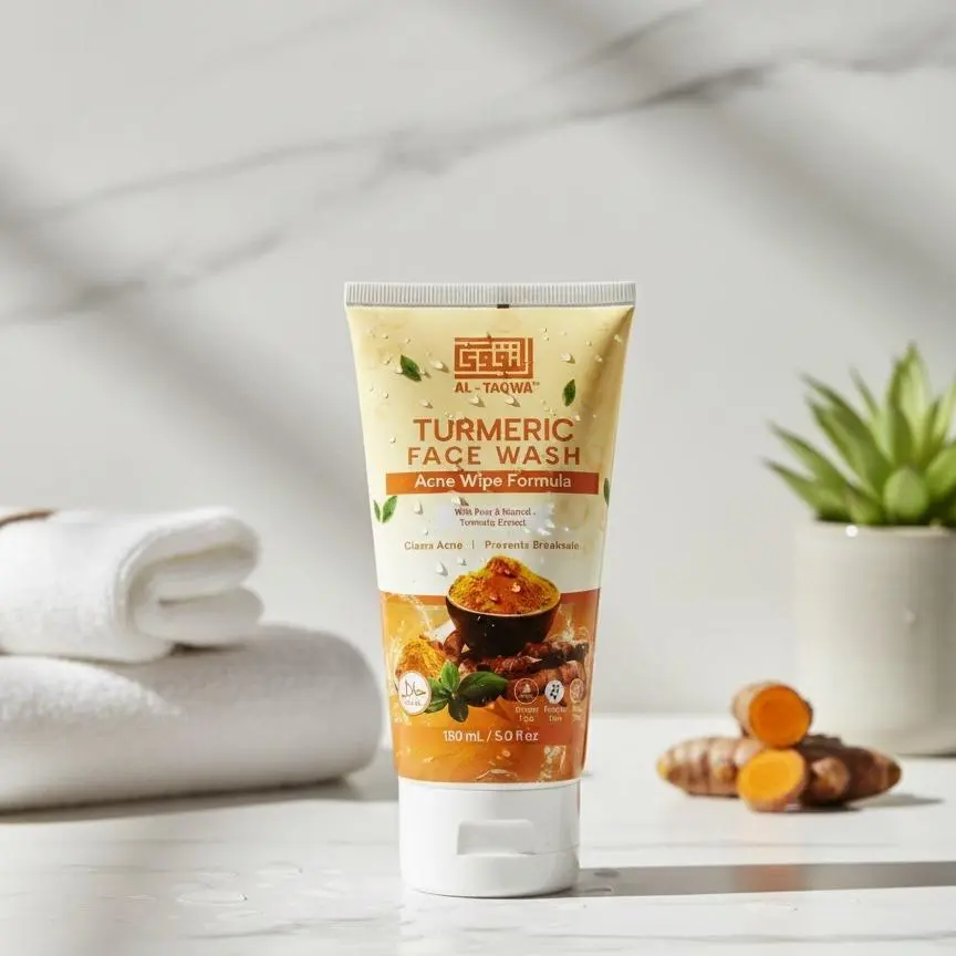 AL-TAQWA Turmeric Soap - Men's All Natural Body Care Cleansing Formula with Real Black Seed Extract, Gentle Daily Facial Cleanser & Body Wash, Moisturizing for Sensitive Skin to Hydrate & Boost Radiance, Acne Treatment, Non Toxic, Moisturizer, Radiant, Hy
