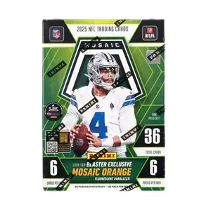 (1) 2025 Panini Mosaic Football 6-Pack Blaster Box( See description/pictures for more information). Sports Trading Cards Box/Packs.