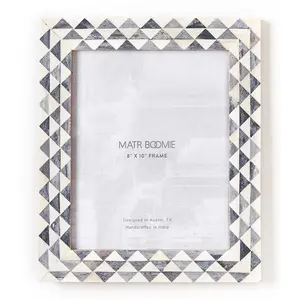 Varuna 8x10 Gray and White Picture Frame - Handcrafted Bone by Matr Boomie