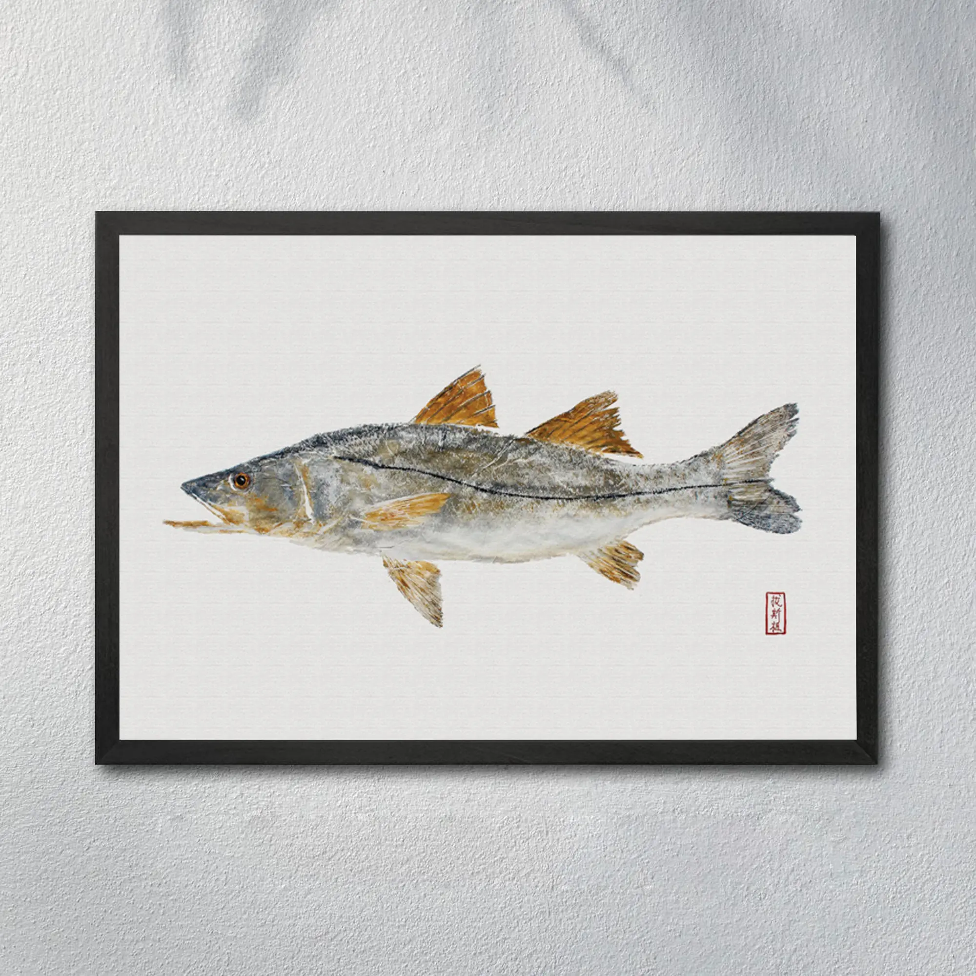 Snook Gyotaku Poster, Contemporary Wall Decor, Modern Home Aesthetic, Interior Decoration Print