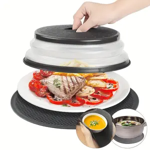 Microwave Food Cover & Mat, 1/2pcs Including Silicone Microwave Splatter Cover and Mat, Multifunctional Kitchen Utensils & Gadgets, Kitchen Cooking Accessories