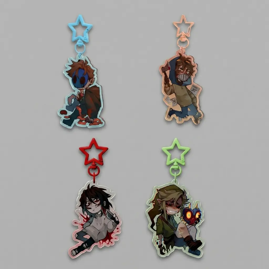 Jeff The Killer, Ben Drowned, Jack, Toby | Creepypasta Acrylic Keychain