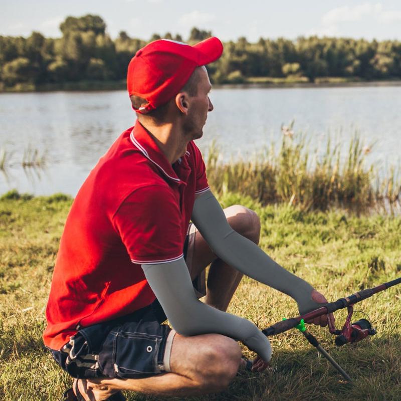 Ice Silk Compression Arm Sleeves with UPF 50+ UV Protection for Golf, Driving, Construction – Quick-Dry & Breathable arm sleeves aau