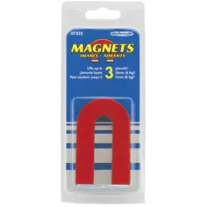 Master Magnetics 07225 Horseshoe Magnet With Keeper- Red - Small