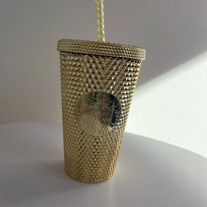 Starbucks New Gold Bling USA Studded Grande 16oz Tumbler