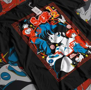Unisex Ranma Saotome Anime T-Shirt, Genma Panda Manga Shirt, Fashion Cotton, Full Colors, Full Sizes, For Men, For Women