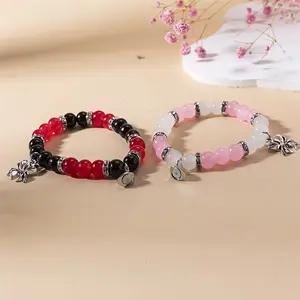 2 Silver Spider Heart-Shaped Pendants Magnetic Couple's Bracelets, Fashion Jewelry, Gifts, Unique and Creative Gifts