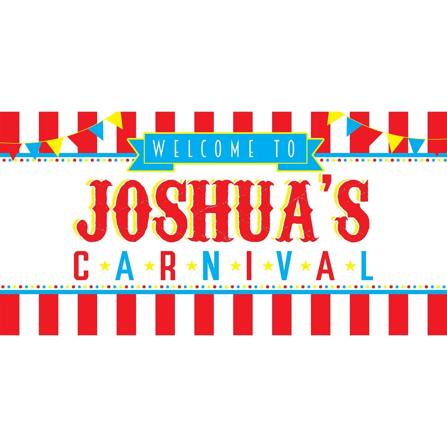 Carnival Personalized Birthday Banner - 48"x24" Glossy Coated Paper, Customizable with Name & Message, Easy to Hang, Premium Quality Party Decor