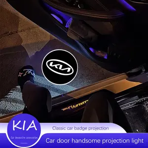 2/4Pcs Led HD Car Door Logo Welcome Light HD Laser Welcome Courtesy Lamp Accessories Car Styling For KIA KN