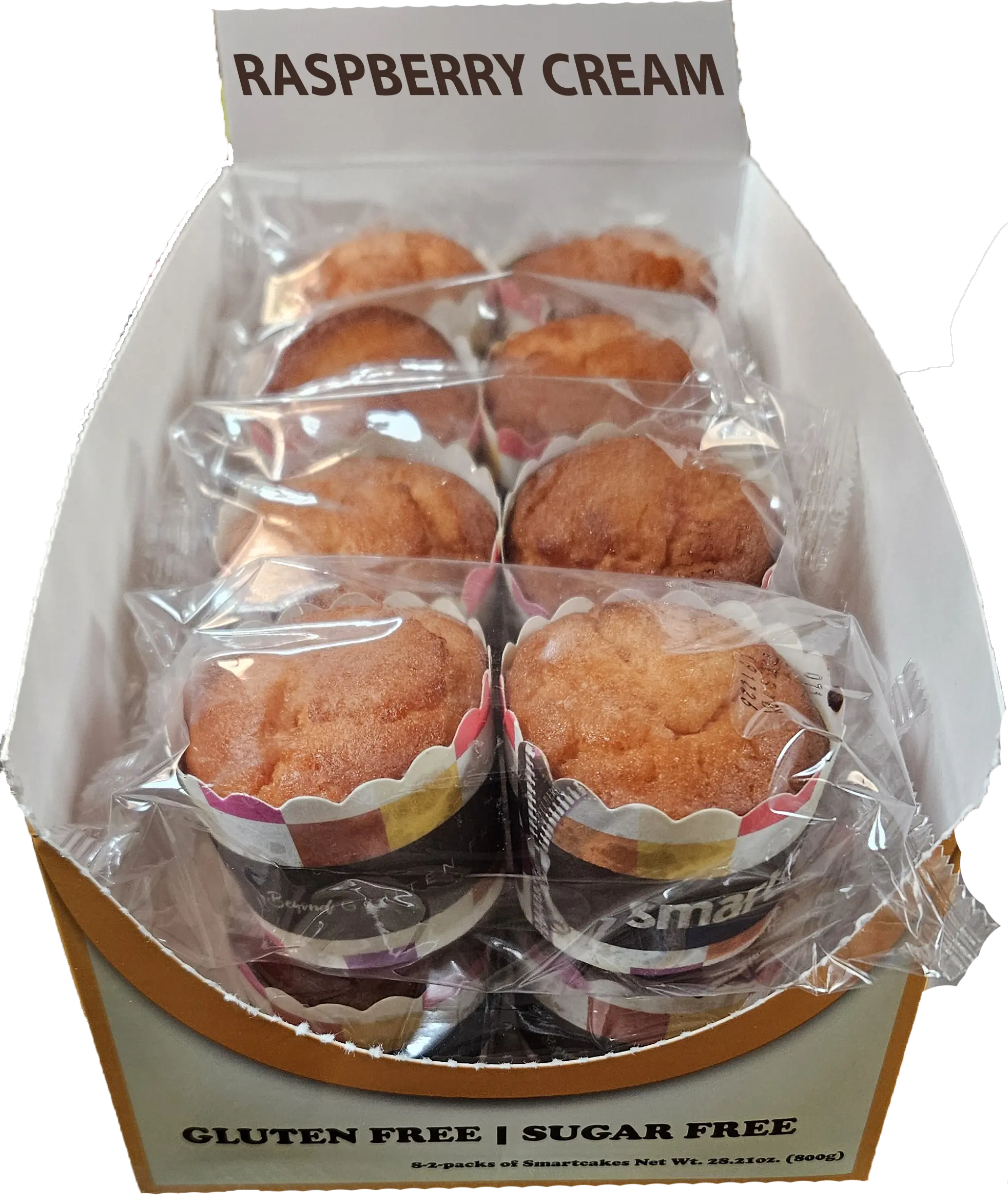 SmartCake Raspberry Cream 8-pack (16 gluten free snack cakes)