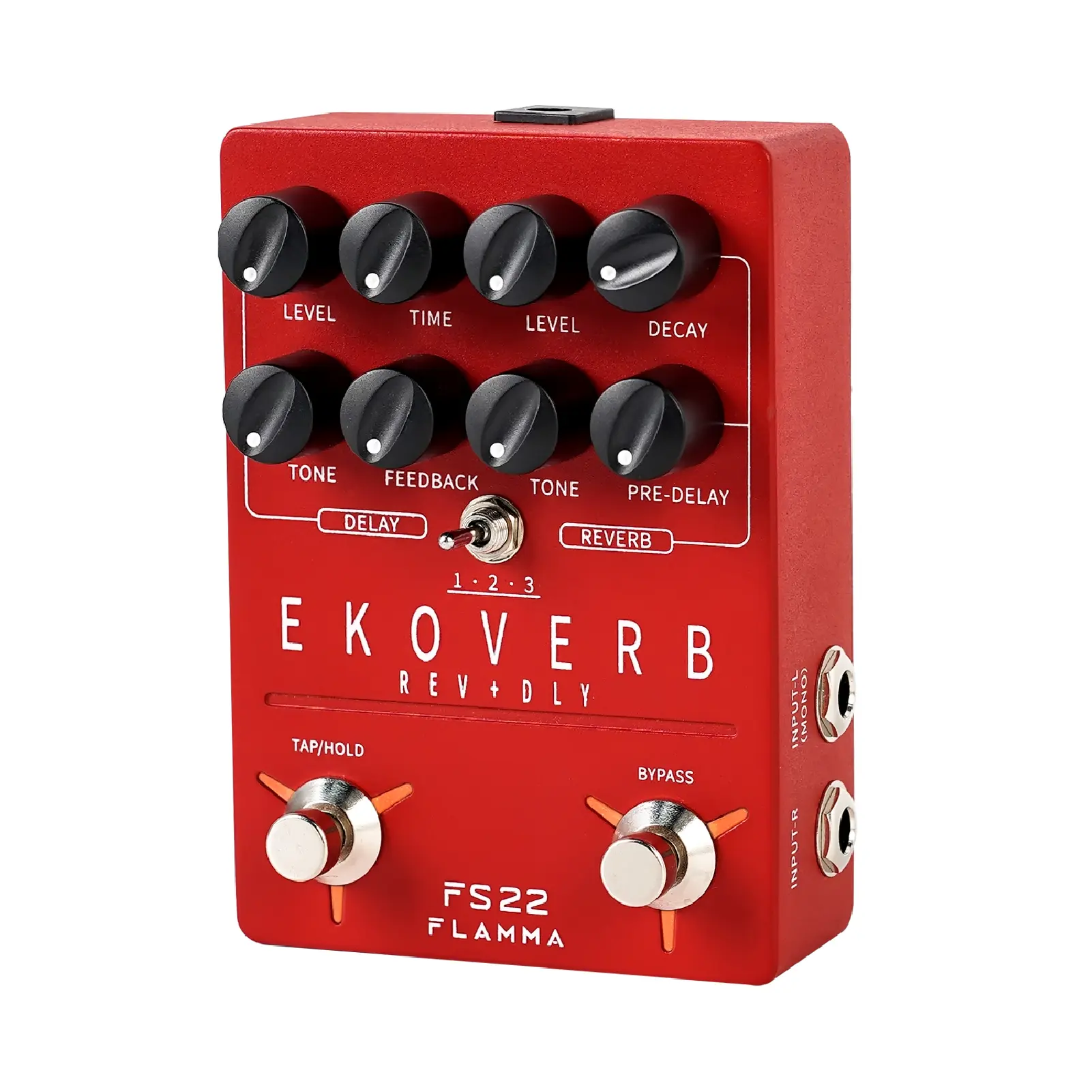 FLAMMA FS22 Stereo Delay & Reverb Combo Effects Pedal Ambient Guitar Pedal with 3 Pairs Combo Effects Reverse Delay Shimmer Reverb Tap Tempo Freeze Trail On Function
