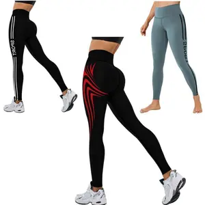 3-Pack Women's High-Waisted Striped Athletic Leggings, Gym Training Yoga Workout Tights, Tummy Control Fashion Sports Pants