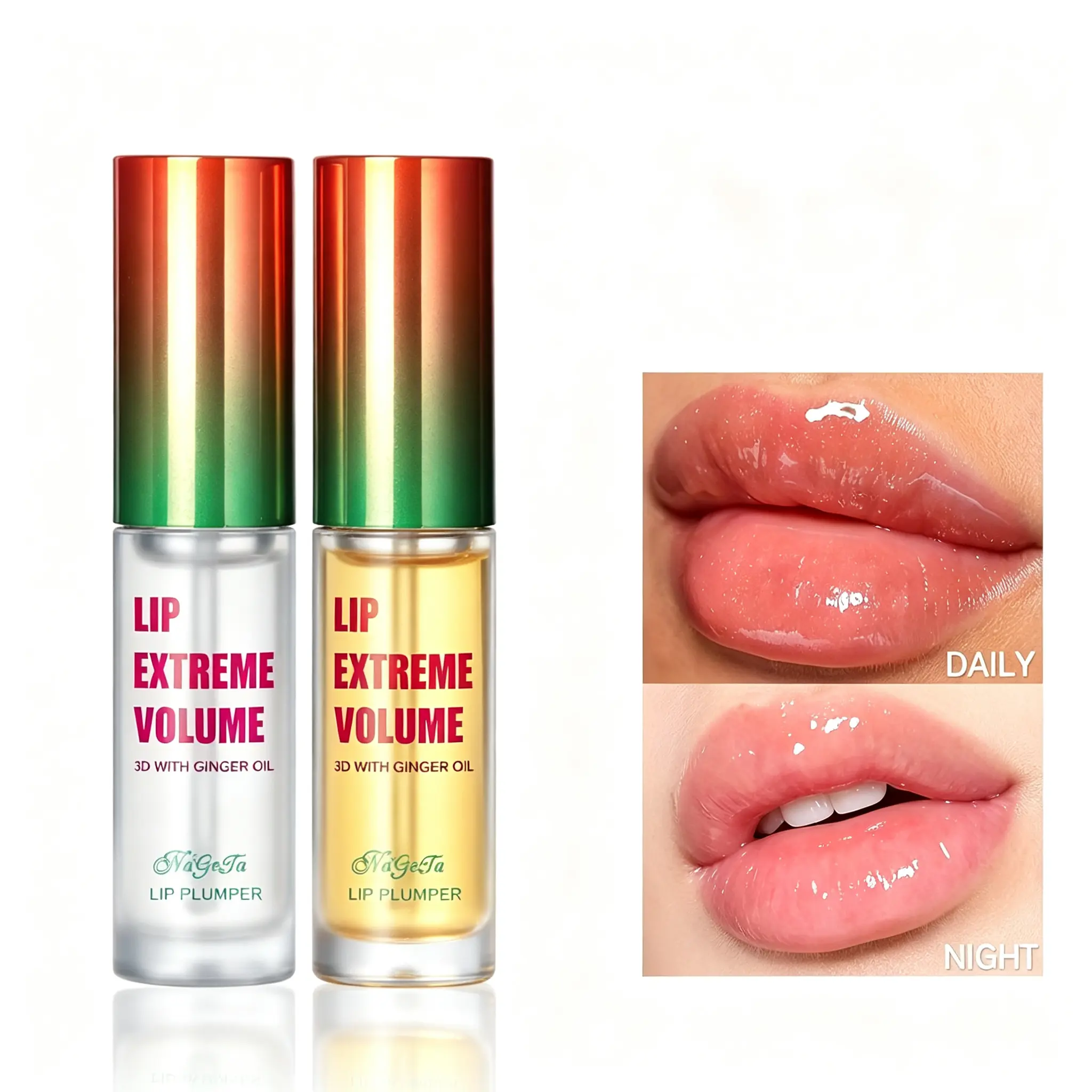 Instant Volumizing Lip Plumping Oil Serum, 24H Moisture Lock Hydrating Lip Treatment, Lightweight Non-Sticky Glossy Lip Plumper for Fuller Juicy Lips, Repair Lip Fine Lines