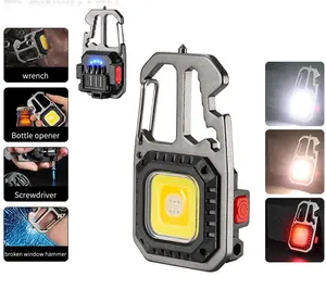 New Mini LED Flashlight Protable COB Keychain Light USB Charging Strong Light Torch Outdoor Waterproof Emergency Work Lights