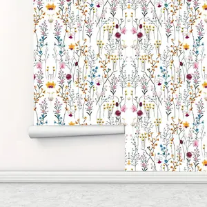 Fern Plants Pattern Wall Sticker, 1 Roll Self-adhesive Wallpaper, Waterproof Removable Wall Decal for Living Room Kitchen Bedroom Dormitory