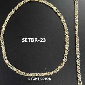 Princess Cut XO Set - 3 Tone