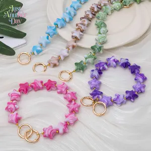 Pastel Star Acrylic Beads for DIY Jewelry Making, Swirl Pattern Star Beads, Colorful Beading Supplies for Bracelets, Necklaces & Phone Charms