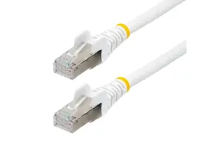 StarTech 6in CAT6a Ethernet Cable - White - Low Smoke Zero Halogen (LSZH) - 10GbE 500MHz 100W PoE++ Snagless RJ-45 w/Strain Reliefs S/FTP Network Patch Cord Model NLWH-6IN-CAT6A-PATCH
