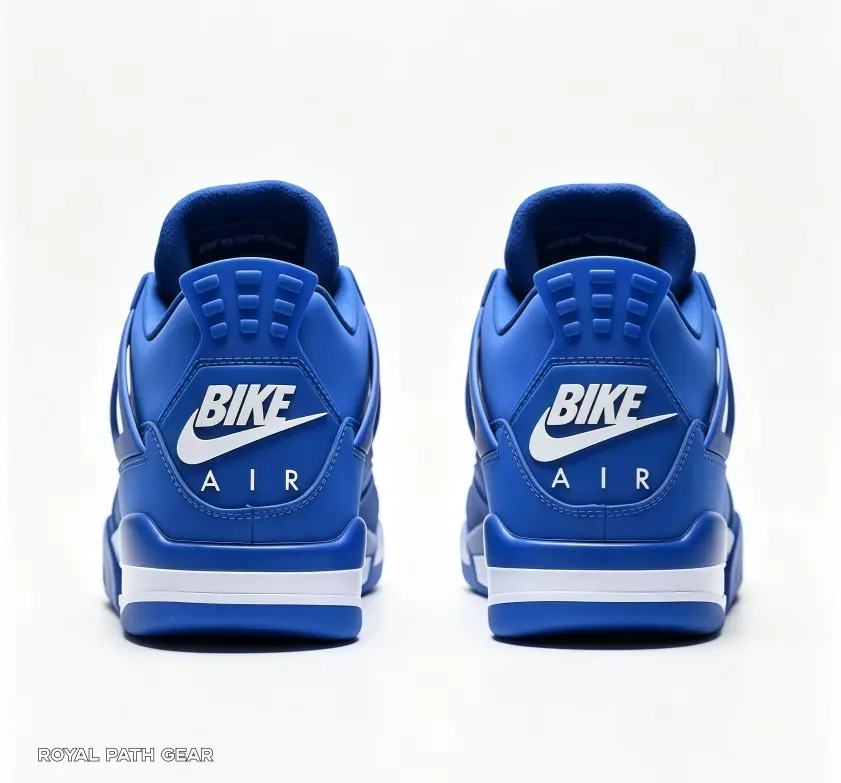 Retro Fashion Full Grain Leather Casual Sports Shoes - Solid Bright Blue, Geometric Hollow Grid, Mid-Cut, White Contrast Midsole, Non-Slip Rubber Outsole, Collectible Athletic Shoe for Daily Street Wear Walking Trainers