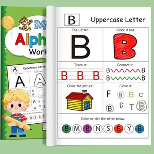 26 Alphabet Letters Tracing Book for Kids, Lowercase & Uppercase Practice Workbook, Control Penmanship Training for Elementary Students