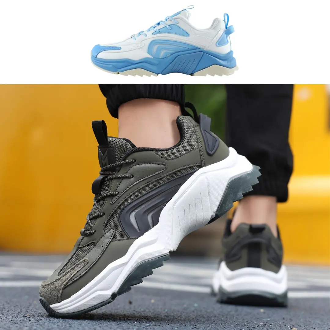 Mazino Men's Heat Chunky Sneakers - Retro Urban Streetwear Shoes, Cushioned Multi-Layered Comfort Dad Shoes