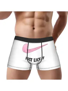 1 piece Creative logo ideas Just Lick it Underpants Homme Panties Man Underwear Print Shorts Boxer Briefs