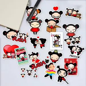 Stickers Pack 20 Pcs Pucca Bottle Car Guitar Bumper Bike Luggage Vinyl Colorful Aesthetic Waterproof Water Skateboard Laptop