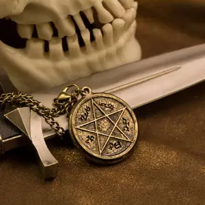 Devils Trap Gold Necklace / Pendant (Inspired by Supernatural Sam & Dean Winchester)