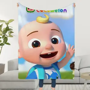 Cocomelon Baby Blanket Super Cozy Plush Throw Blanket for Sofa Couch, Soft Flannel Kids Cartoon Blanket, Toddler Birthday Gift, Easter Spring Home Decor Gift
