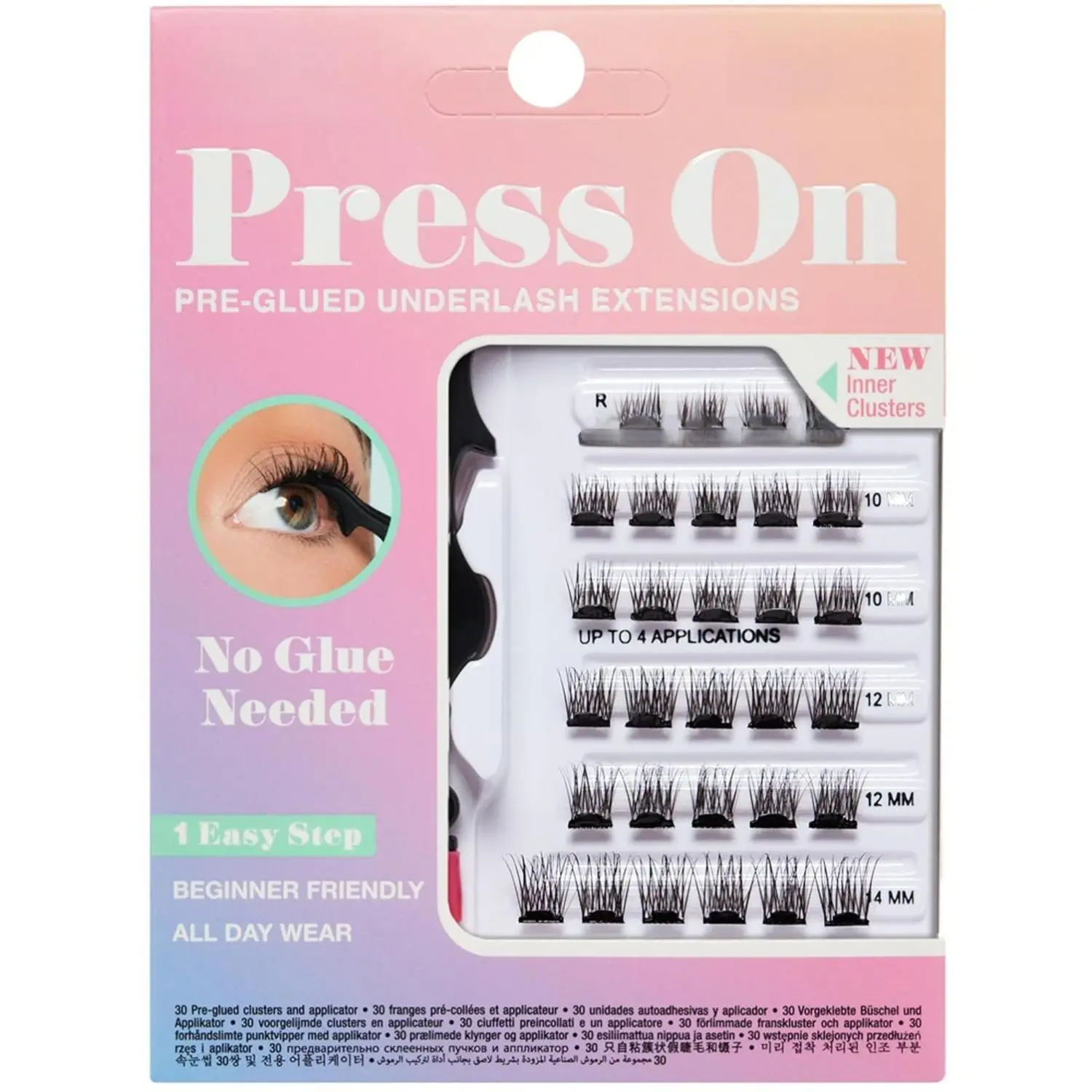 Ardell Naked Pre-Glued Press On Lash Clusters - 10-12mm Natural Eyelash Extensions, Beauty Products, 30 Clusters in 3 Lengths, Lightweight Soft Volume, Beginner-Friendly, All-Day Hold for Daily Makeup, No Extra Glue Needed