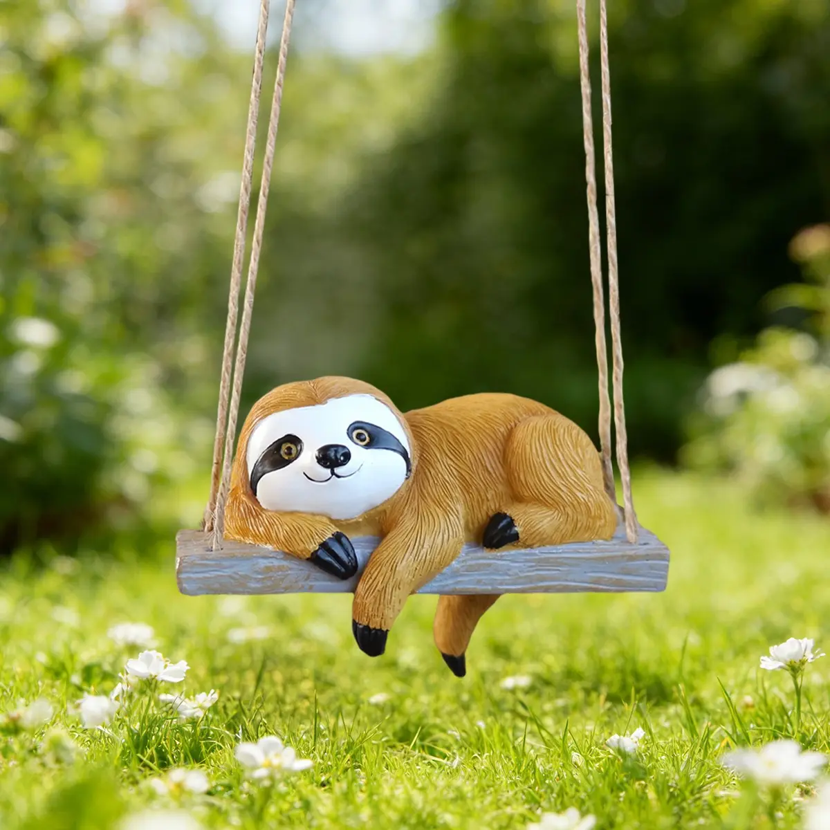 Resin Sloth Swing Ornament, Perfect Hanging Decoration, Home Ornament, Decorative Ornament, Valentine's Day New Year Party Decor, Animal Resin Statue Sculpture, Model Xinghao Hg24199tss