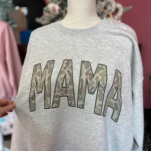 Mama Old School Camo Oversized Print Crewneck Sweatshirt