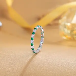 925 Sterling Silver Green Cubic Zirconia Ring, Suitable for Women’s Everyday Wear, Office, Dates, and Parties; Can Also Serve as a Couple’s Ring Or Anniversary Gift.
