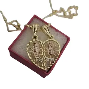 virgin Mary heart chaim Gold-plated rosary style