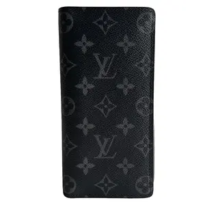 Pre-owned Louis Vuitton Canvas Small Leather Goods Monogram Eclipse Brazza Wallet 290