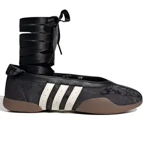 Adidas Taekwondo Mei Ballet Flat Liberty London Black Floral Gum Women's Authentic Sneaker - Original Flower Fashion Athletic Sports Trainer Shoe Women Mid cute shoes