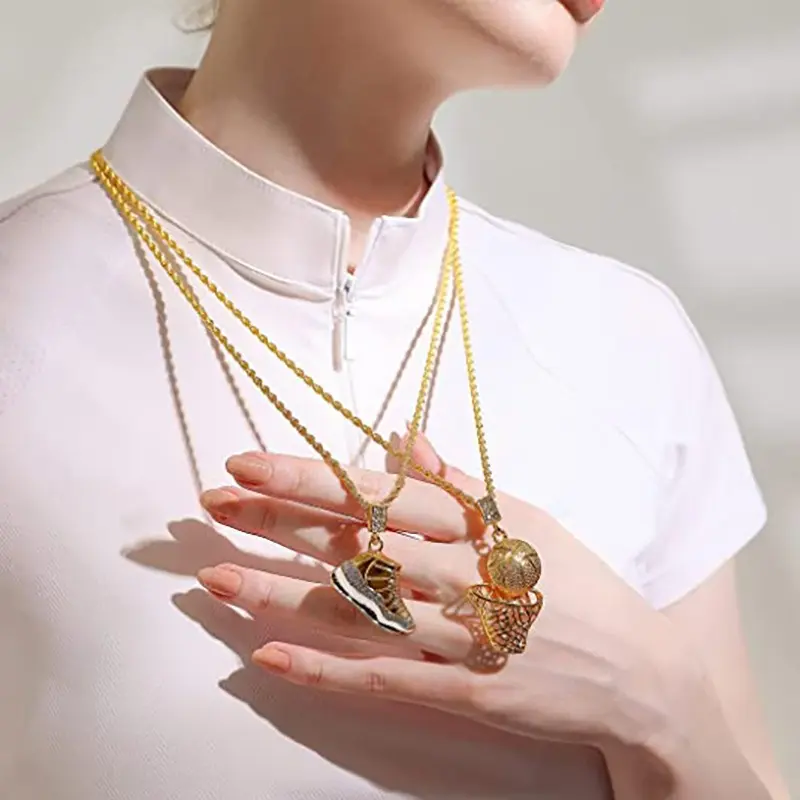 Basketball necklace Hip Hop Cuban - Men's accessory - Retro pendant