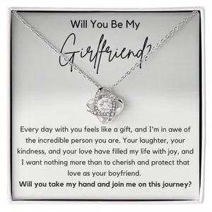 Will You Be My Girlfriend, Proposal Gift For Female, Valentine's Gifts For Girlfriend Message Card and Box, Future Wife Jewelry Birthday, Special Gift For Fiance