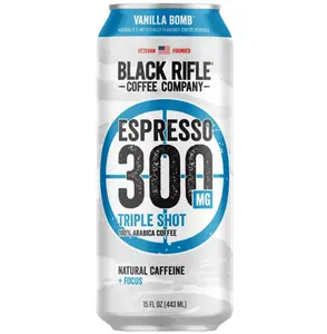 Black Rifle Coffee Company Ready to Drink Iced Espresso, Vanilla Bomb, 15oz, Can - Perfect Beverage for a Sweet Tooth - Taffy