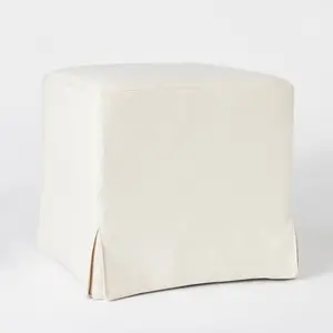 Threshold designed w/Studio McGee Slipcover Ottoman Square Bedroom Cream