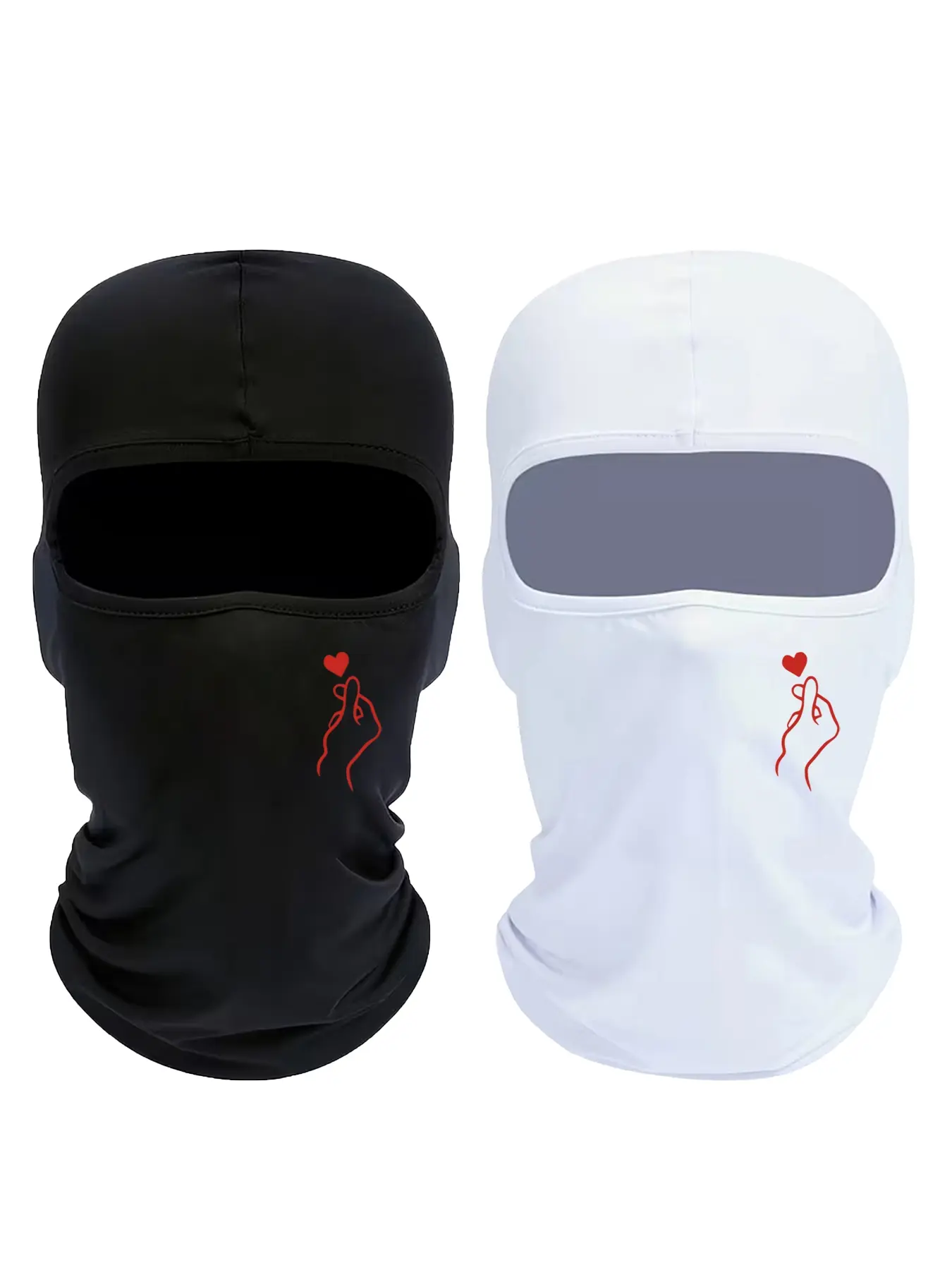 Valentine's Day Hat Unisex Hand Heart Print Balaclava Mask, Fitted Sporty Design for All Seasons, Ideal for Outdoors & Daily Use