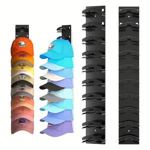 Space-Saving Baseball Cap Rack Set, Strong Adhesive Wall Mount Holder, Holds Multiple Hats, Multifunctional Display & Storage Stand, Hat Organizer