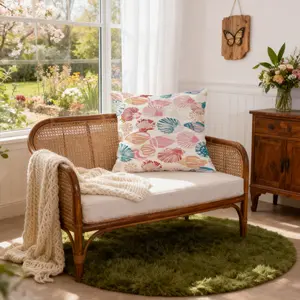 1 Pack Seashell Coastal Throw Pillow, Vintage Pastel Seashell Single-Sided Print Square Cushion with Hidden Zipper, Ideal for Sofa, Bedroom, Beach House, Summer Home Decor & Perfect Gift Choice