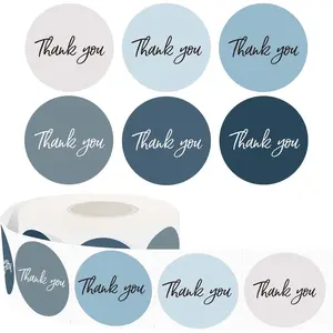 500 count Thank You Stickers,1.5 Inch Thank You for Supporting My Small Business Sticker, Self-Adhesive Labels for Packaging,Envelopes,Bags,Boxes(Blue)